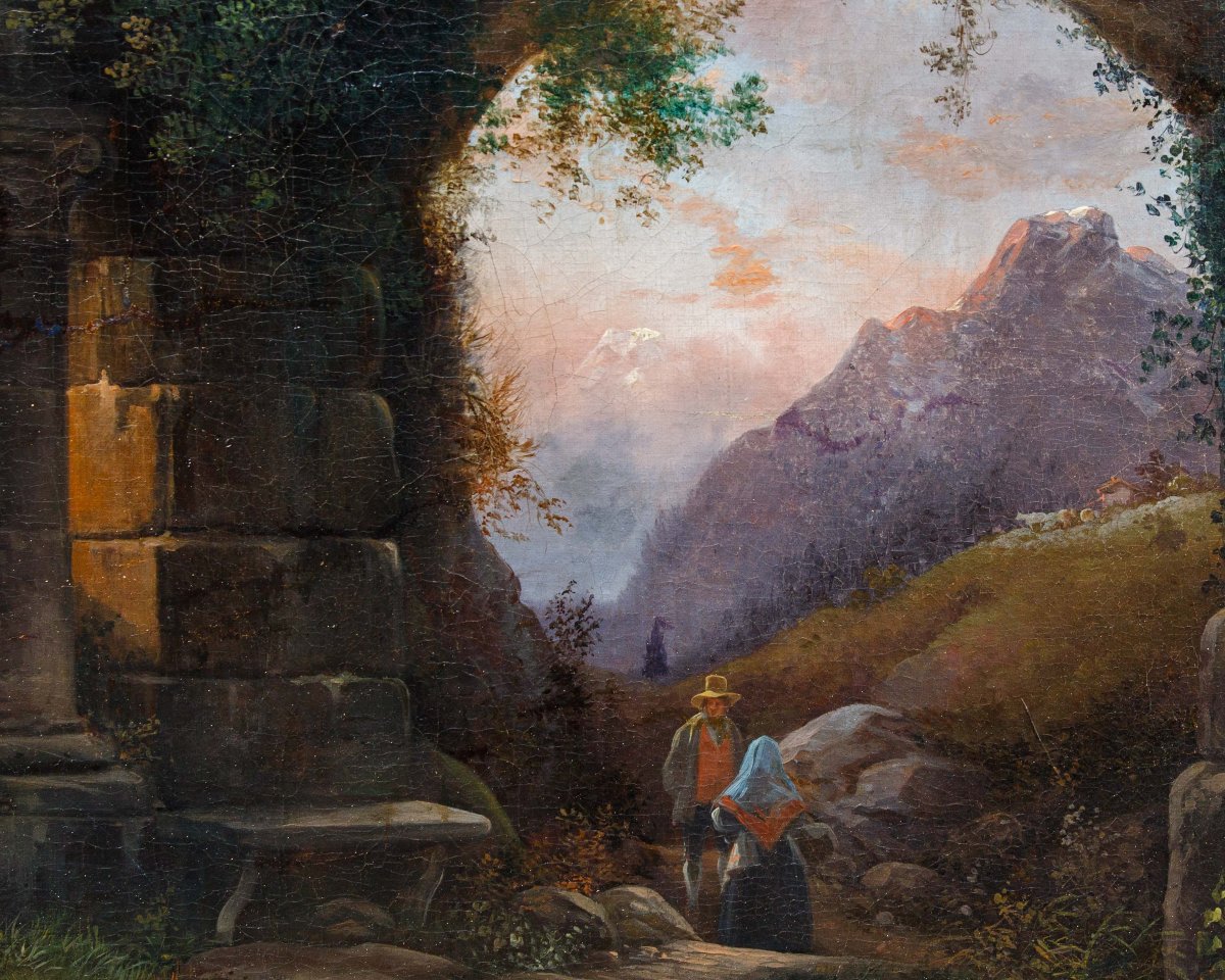 Federico Moja (Milan, 20 octobre 1802 - Dolo (VE), 29 mars 1885), La messe entre les ruines-photo-3