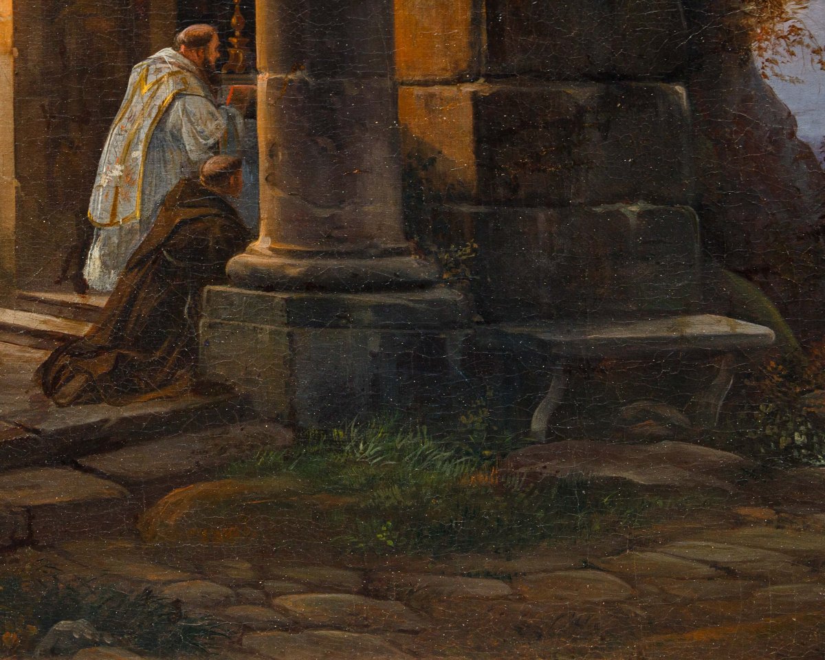Federico Moja (Milan, 20 octobre 1802 - Dolo (VE), 29 mars 1885), La messe entre les ruines-photo-5