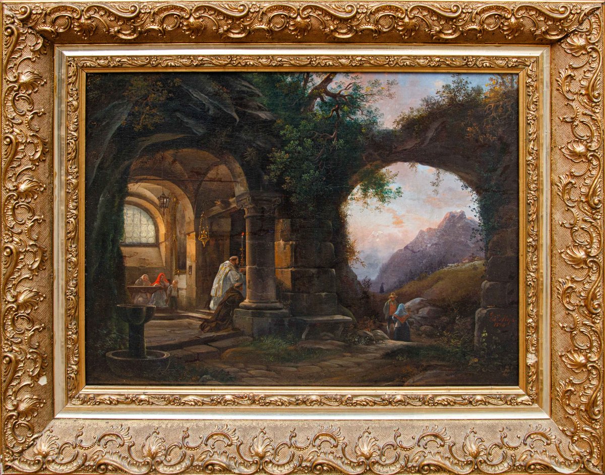 Federico Moja (Milan, 20 octobre 1802 - Dolo (VE), 29 mars 1885), La messe entre les ruines