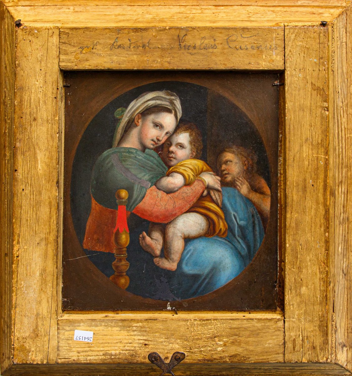 XVIIIe siècle, Vierge avec l’Enfant et deux putti - Madone de la chaise-photo-4