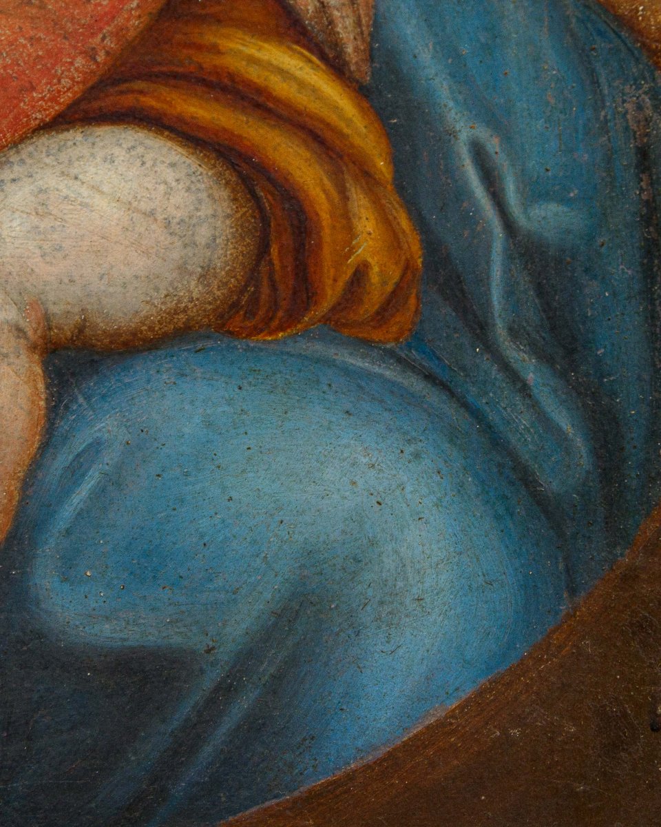 XVIIIe siècle, Vierge avec l’Enfant et deux putti - Madone de la chaise-photo-6