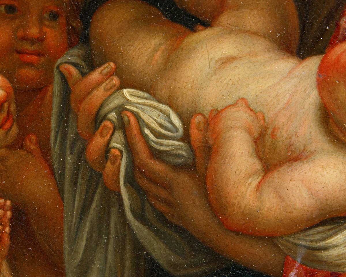 XVIIIe siècle, Vierge avec l’Enfant et deux putti - Madone de la chaise-photo-8