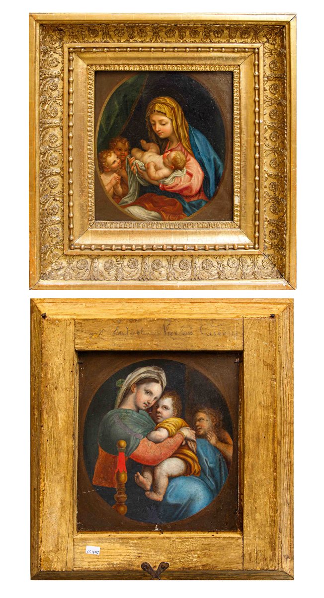 XVIIIe siècle, Vierge avec l’Enfant et deux putti - Madone de la chaise