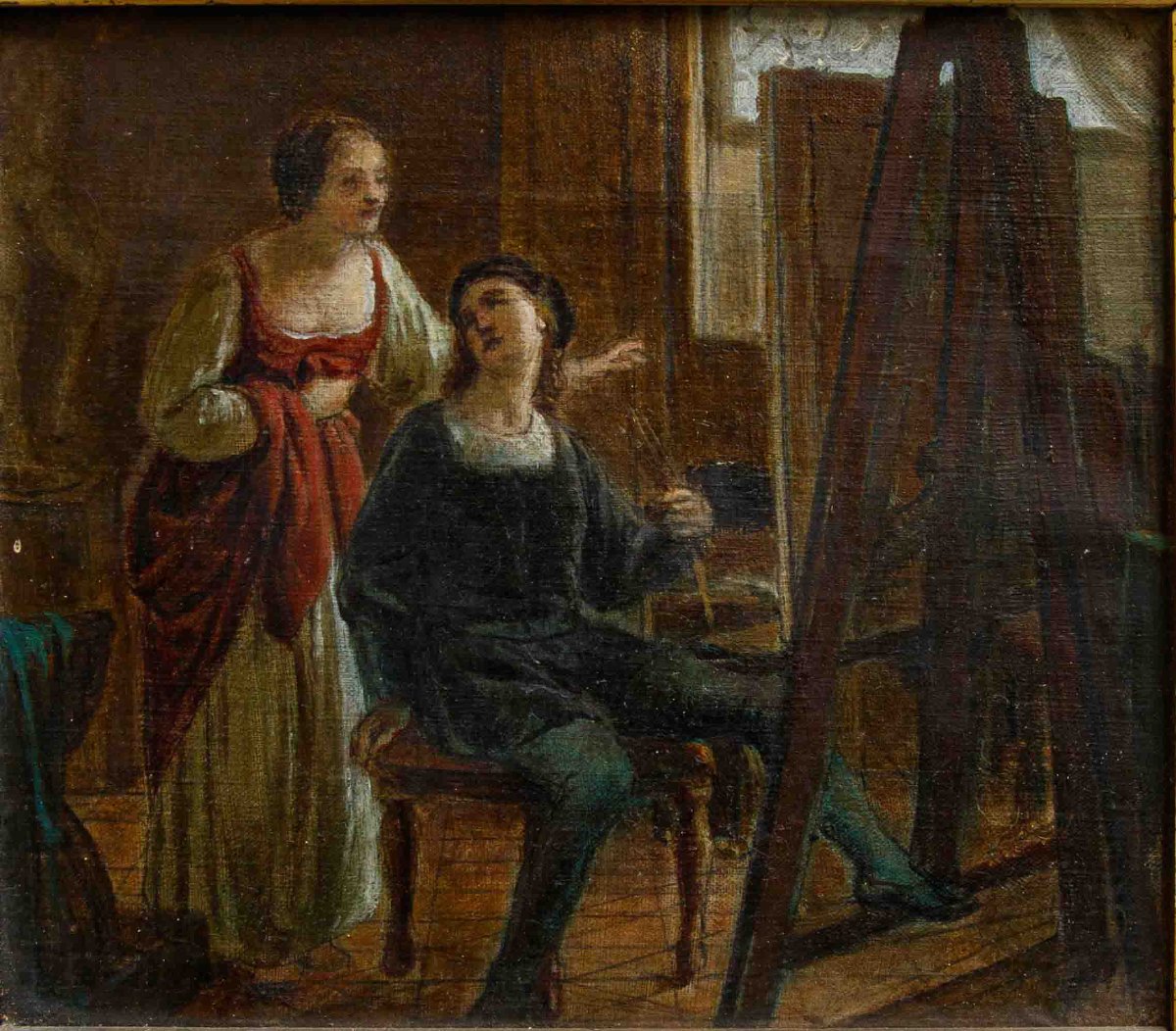 XIXe siècle, Raffaello et la Fornarina dans le studio-photo-2