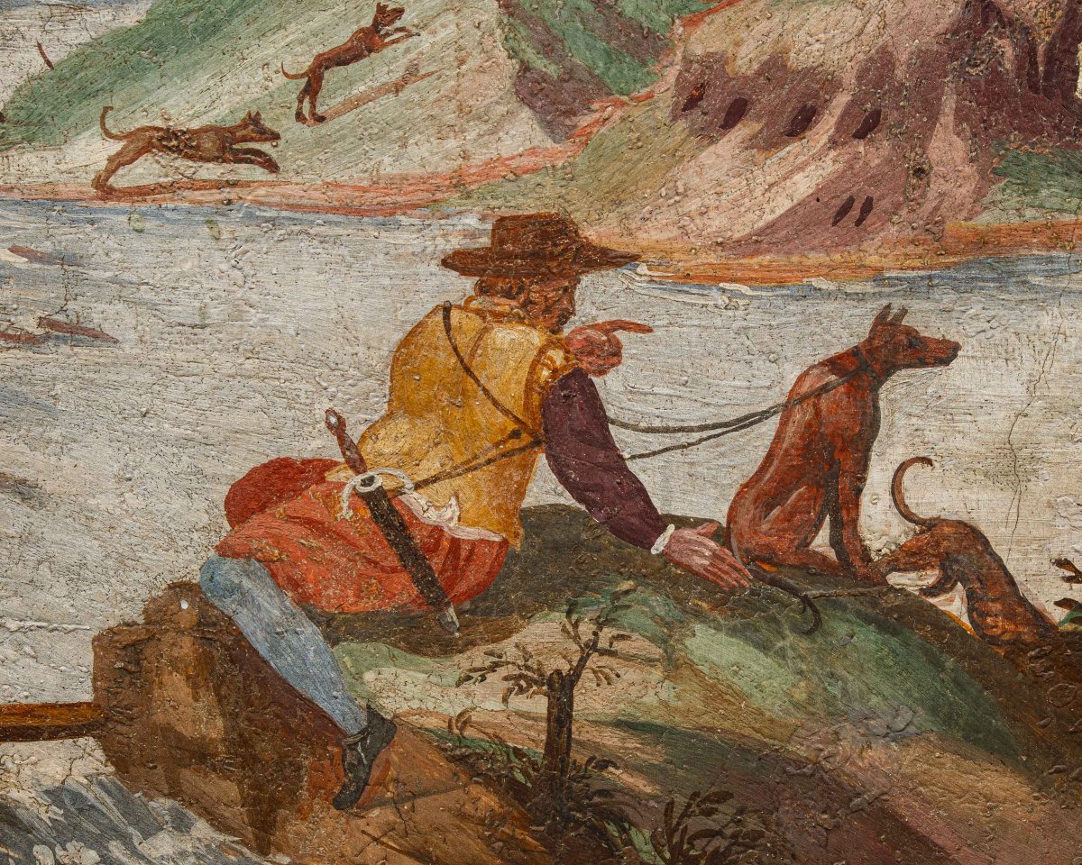 Pietro Baschenis (Bergame, 1590-1600 - 1630), Couple de paysages fantastiques-photo-7