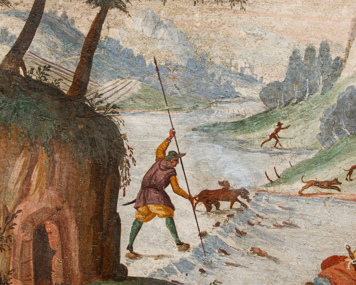 Pietro Baschenis (Bergame, 1590-1600 - 1630), Couple de paysages fantastiques-photo-8