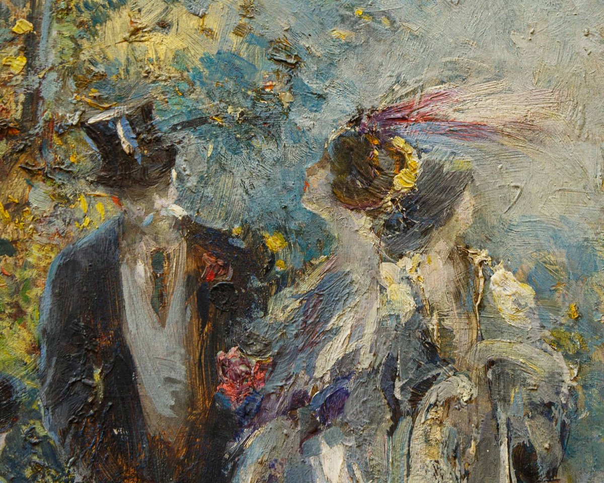 Lodovico Zambeletti (milan, 1881 – June 4, 1966), Encounters In The Park-photo-6
