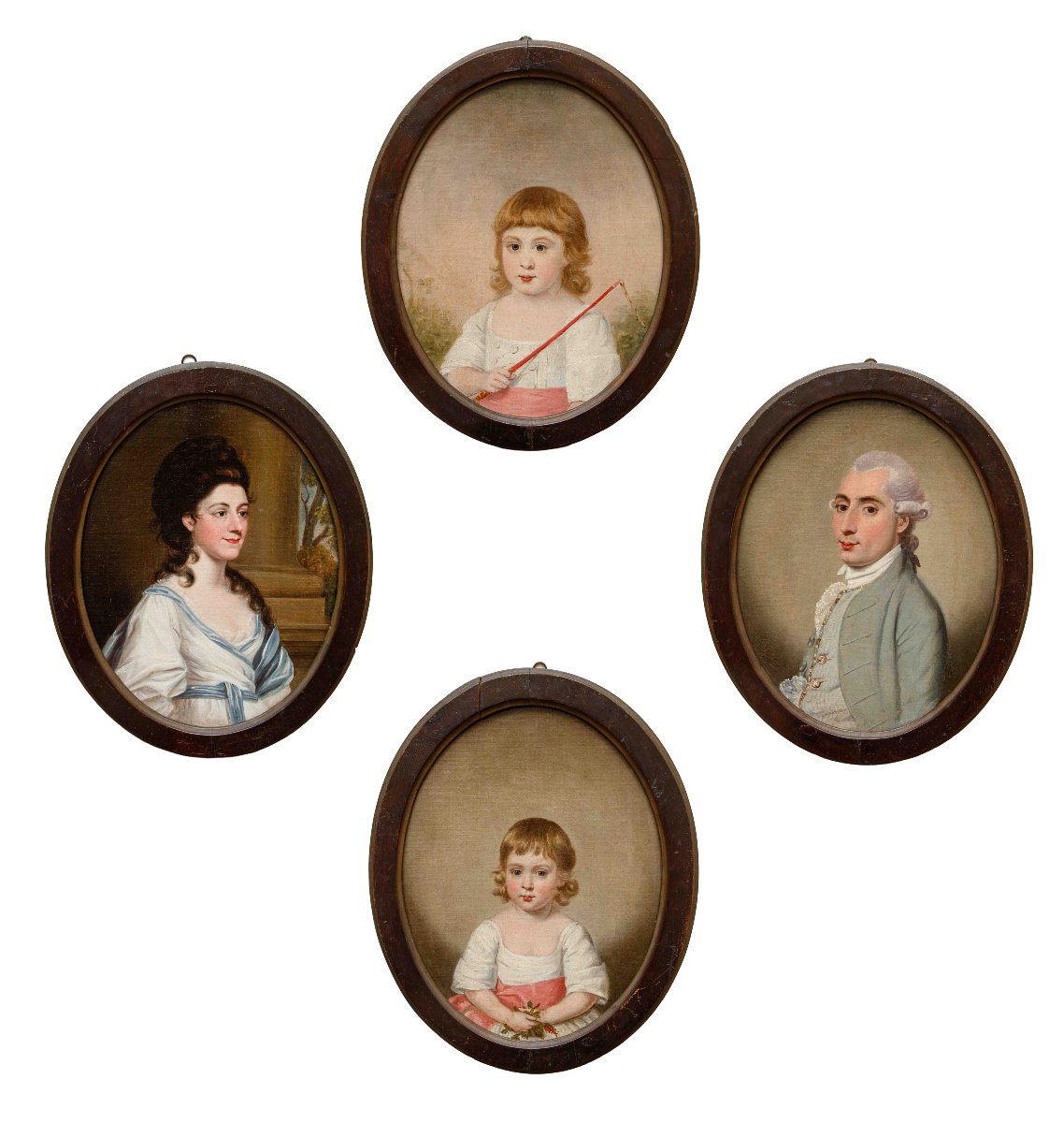 English School, Late 18th Century, Family Portraits