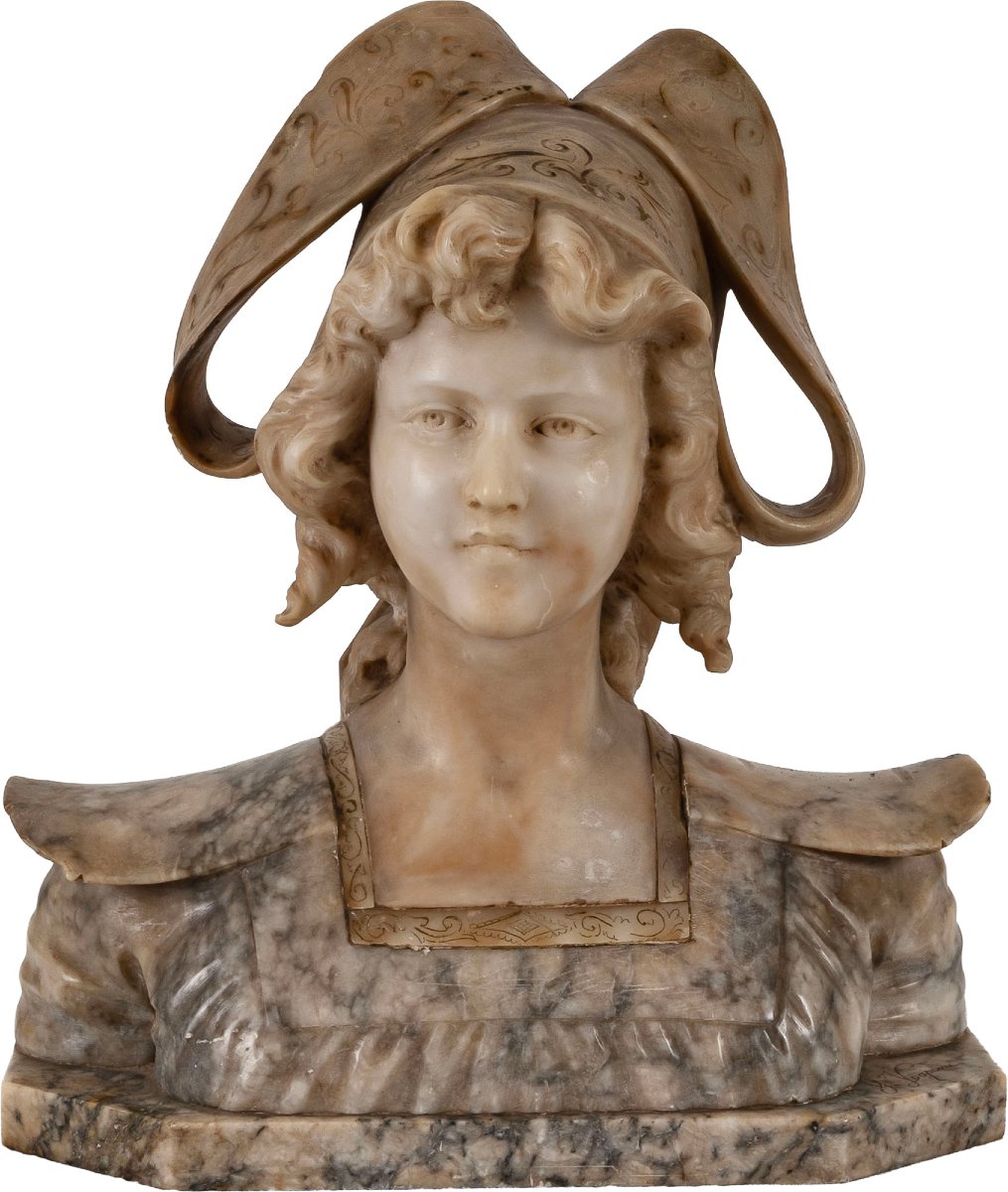 Cesare Lapini (florence, 1848–1893), Bust Of A Young Breton