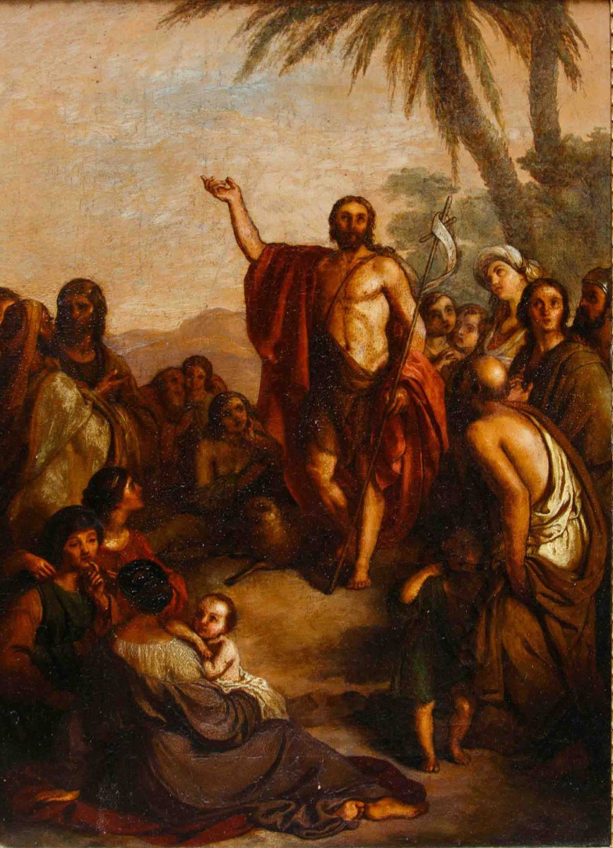 Lombard School, 19th Century, "the Sermon Of John The Baptist"-photo-2