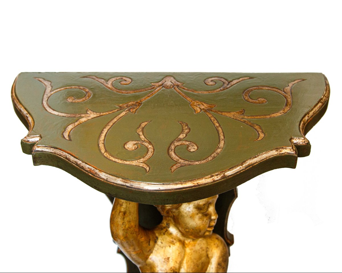 XVIIIe siècle, Console avec putti-photo-1
