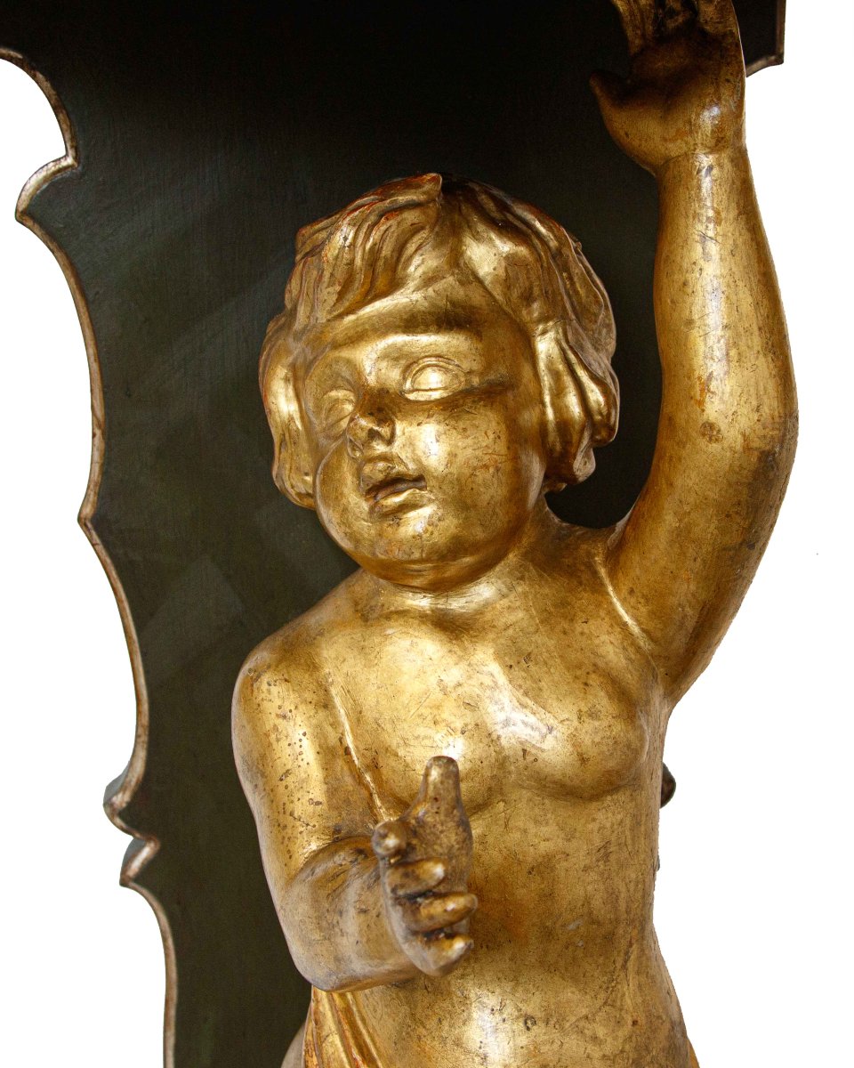 XVIIIe siècle, Console avec putti-photo-5