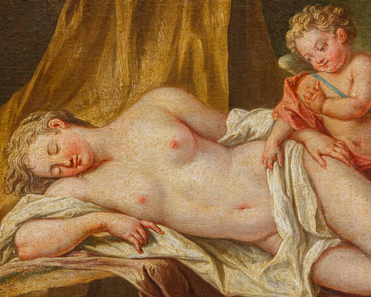 École française, XVIIIe siècle, Vénus et Cupidon-photo-3