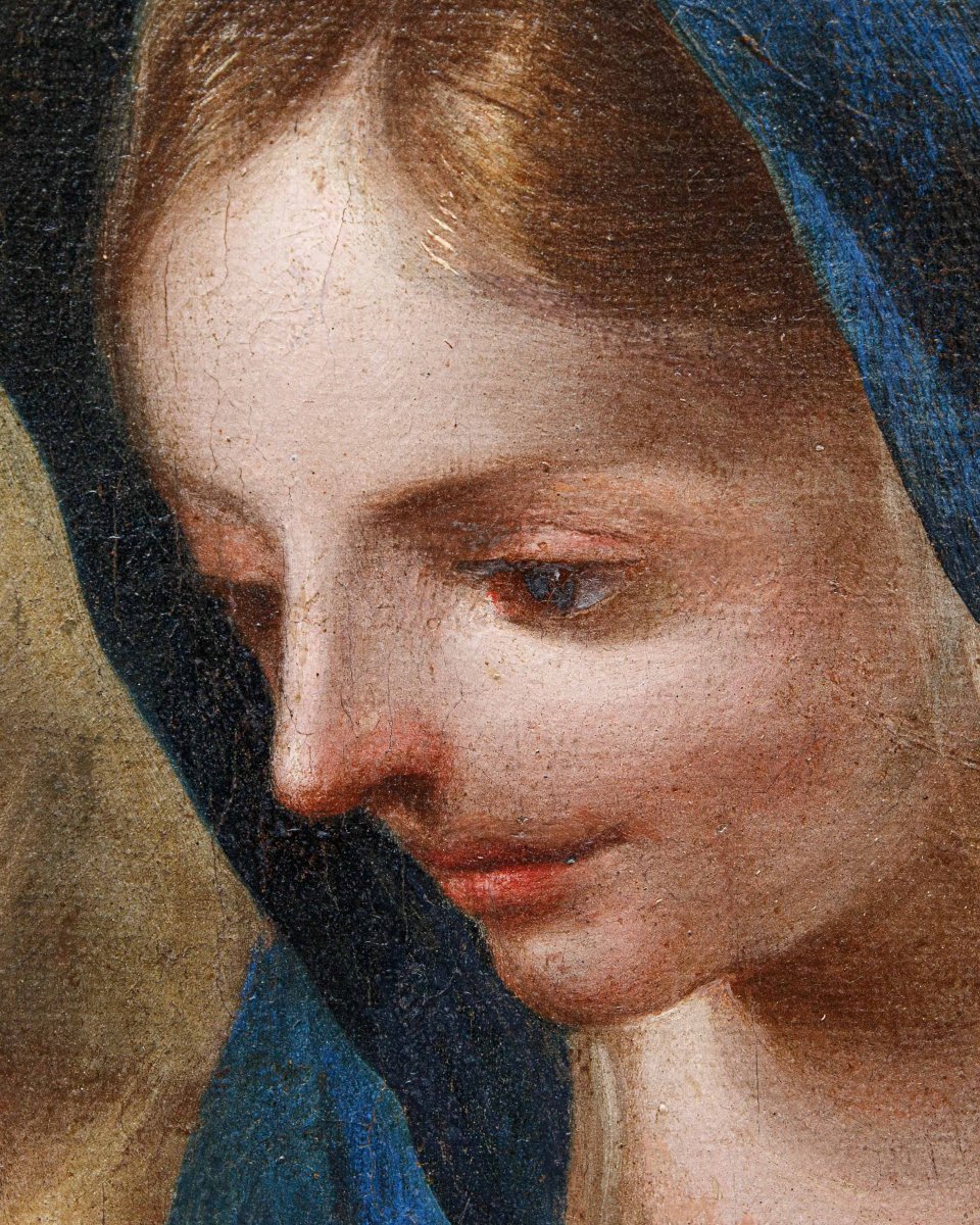 École émilienne du milieu du XVIIe siècle, La Vierge reçoit l’Eucharistie de saint Jean-photo-5