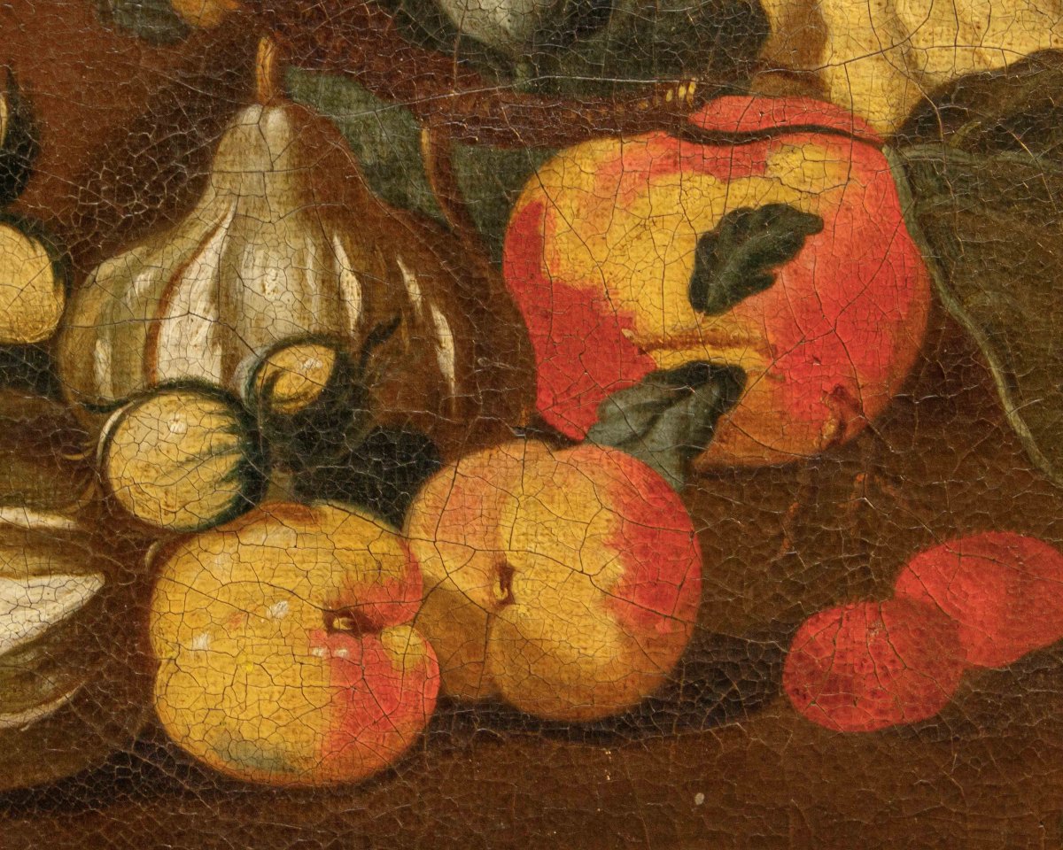 Bottega Degli Spadino, Still Life With Fruit, Pumpkin, And Monkey-photo-4