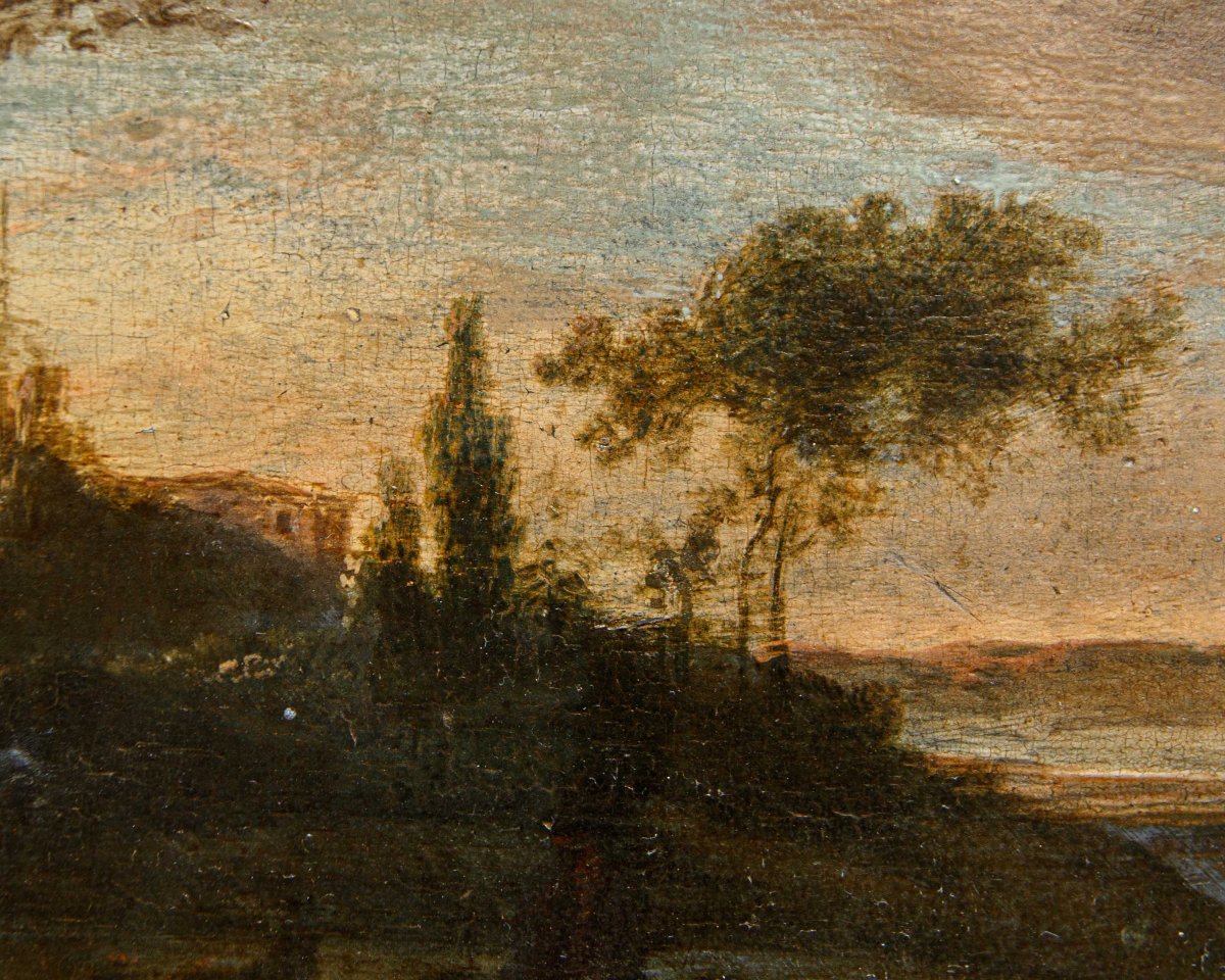 Jan Wyck (1645-1702), atelier de, Couple de nobles à la chasse-photo-5