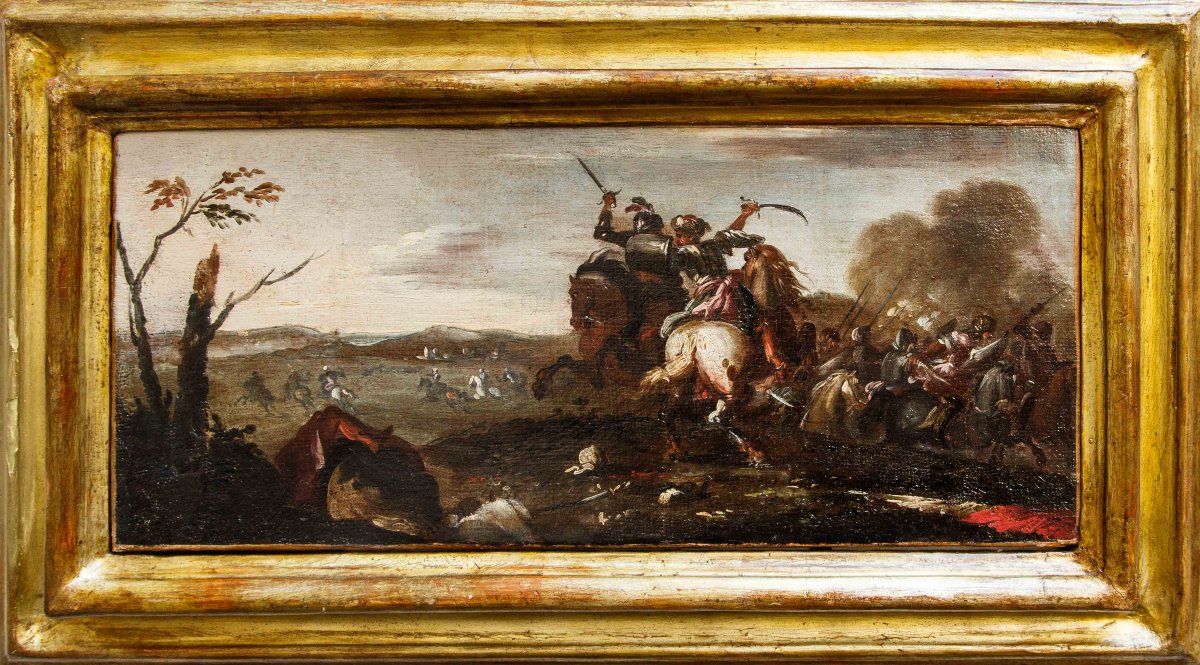 Workshop Of Francesco Graziani, Known As Ciccio Napoletano, Four Battle Scenes-photo-4
