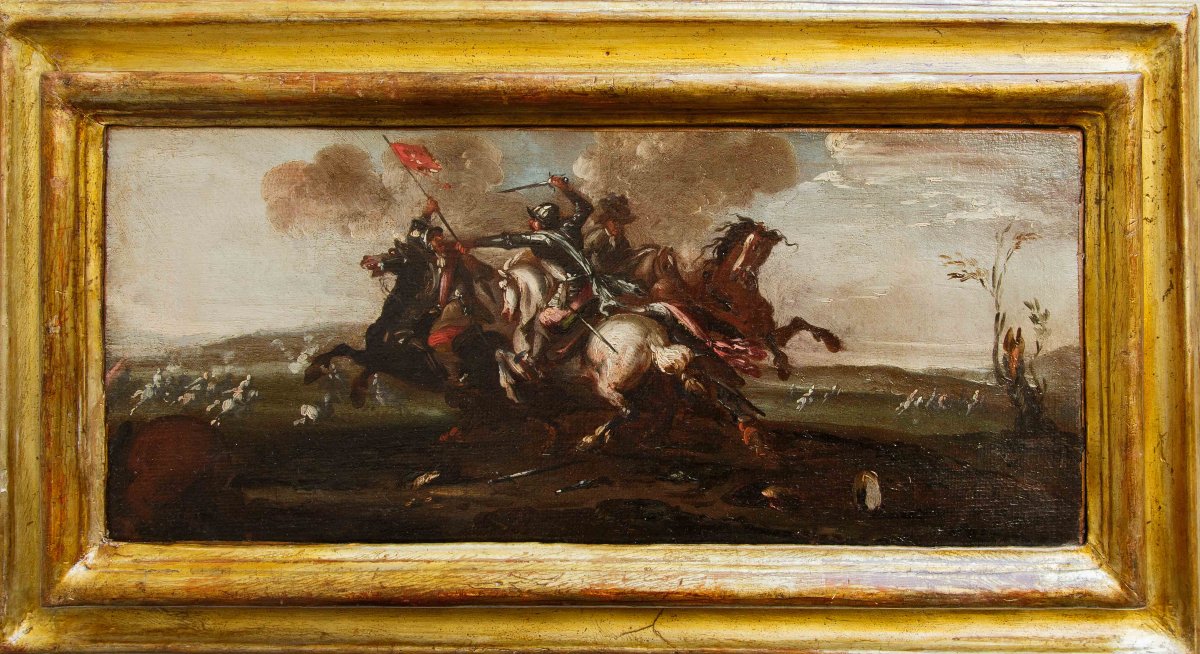 Workshop Of Francesco Graziani, Known As Ciccio Napoletano, Four Battle Scenes-photo-1