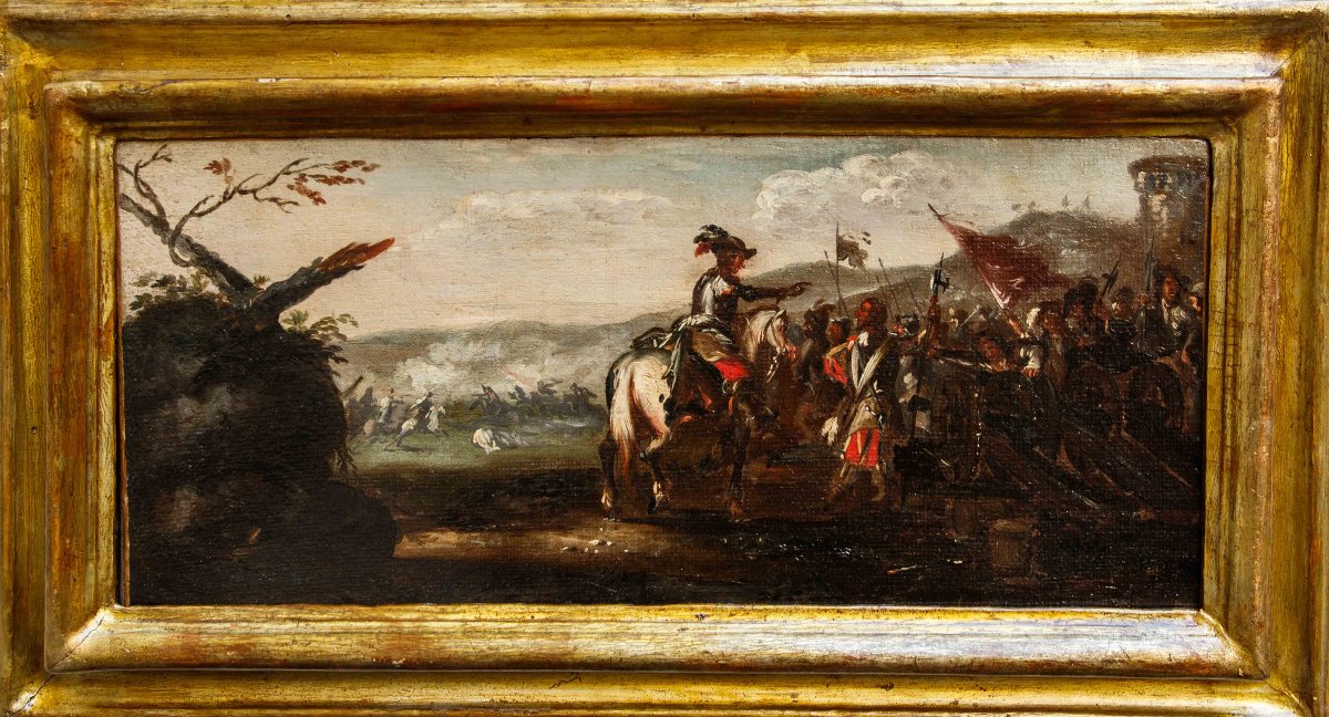 Workshop Of Francesco Graziani, Known As Ciccio Napoletano, Four Battle Scenes-photo-2