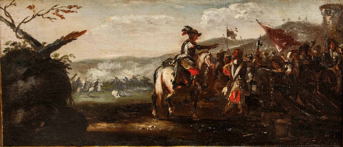 Workshop Of Francesco Graziani, Known As Ciccio Napoletano, Four Battle Scenes-photo-3