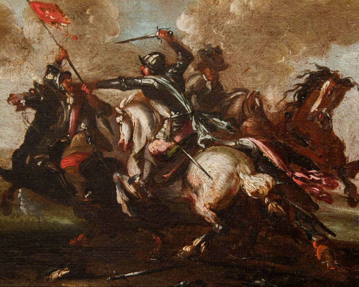 Workshop Of Francesco Graziani, Known As Ciccio Napoletano, Four Battle Scenes-photo-7