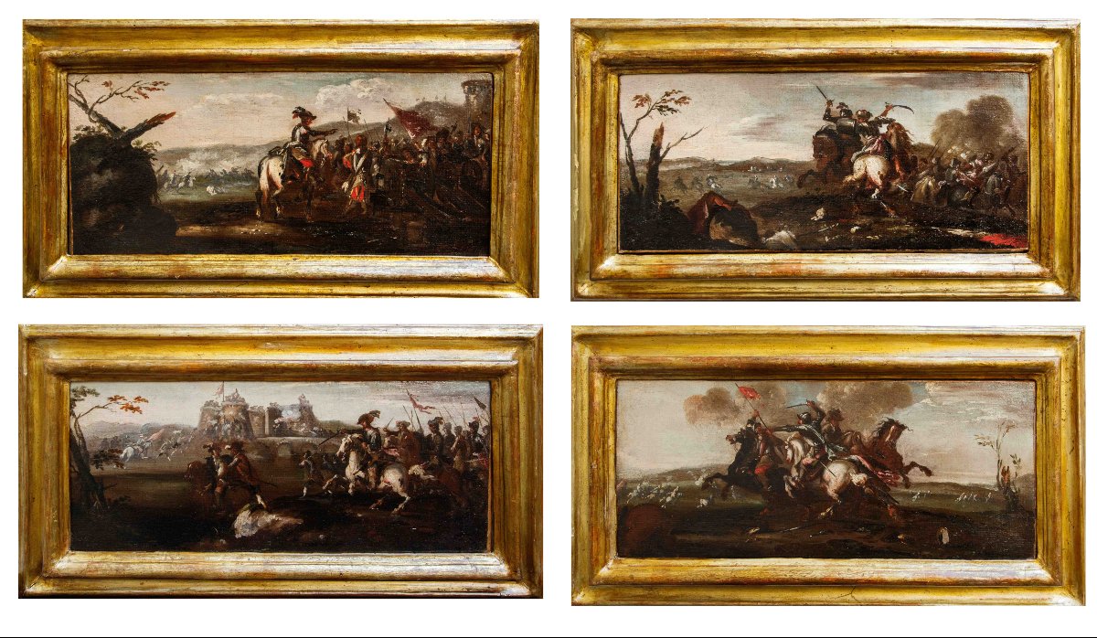 Workshop Of Francesco Graziani, Known As Ciccio Napoletano, Four Battle Scenes