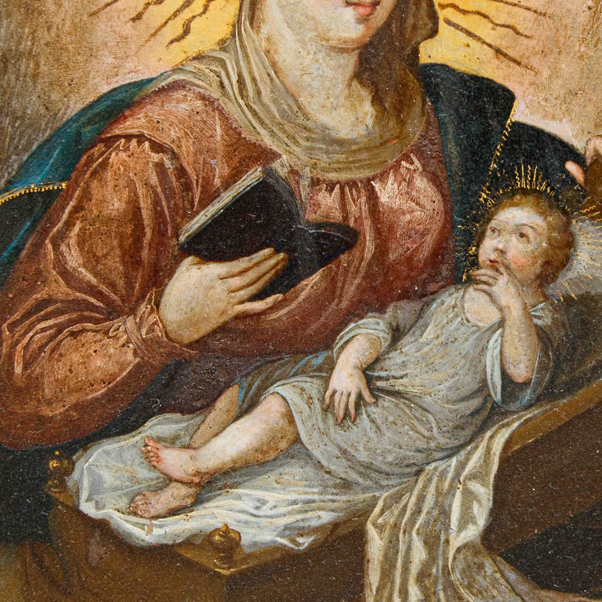 École hispano-flamande du XVIIe siècle, Vierge à l’Enfant-photo-1