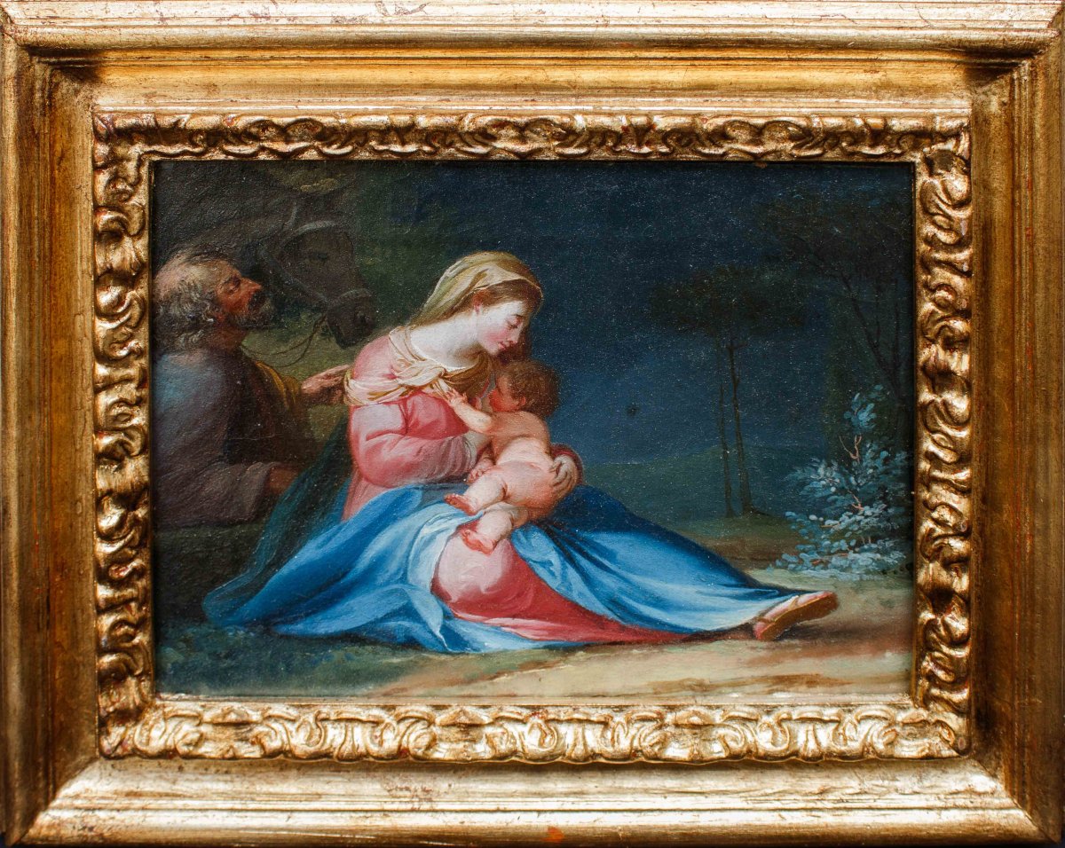 Emilian School, 18th Century, Rest On The Flight Into Egypt