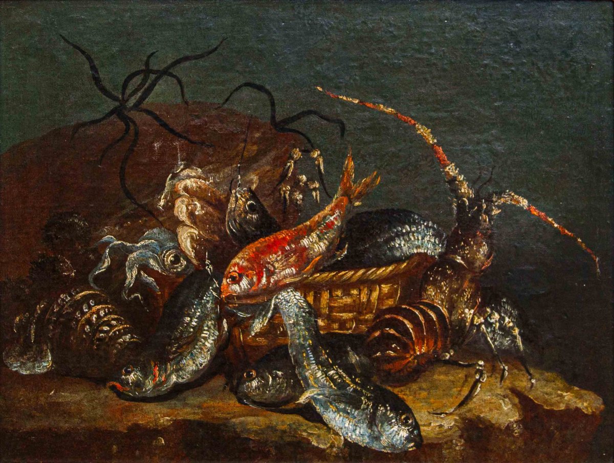 Neapolitan School, 17th Century, Still Lifes With Fish-photo-2