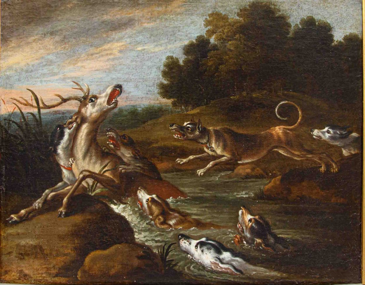 Le disciple de Paul de Vos (Hulst, 1592 - Anvers, 30 juin 1678), Chasse au cerf-photo-2