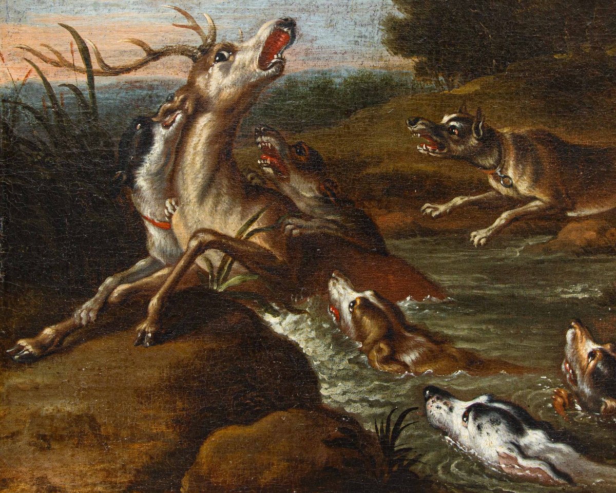 Le disciple de Paul de Vos (Hulst, 1592 - Anvers, 30 juin 1678), Chasse au cerf-photo-4