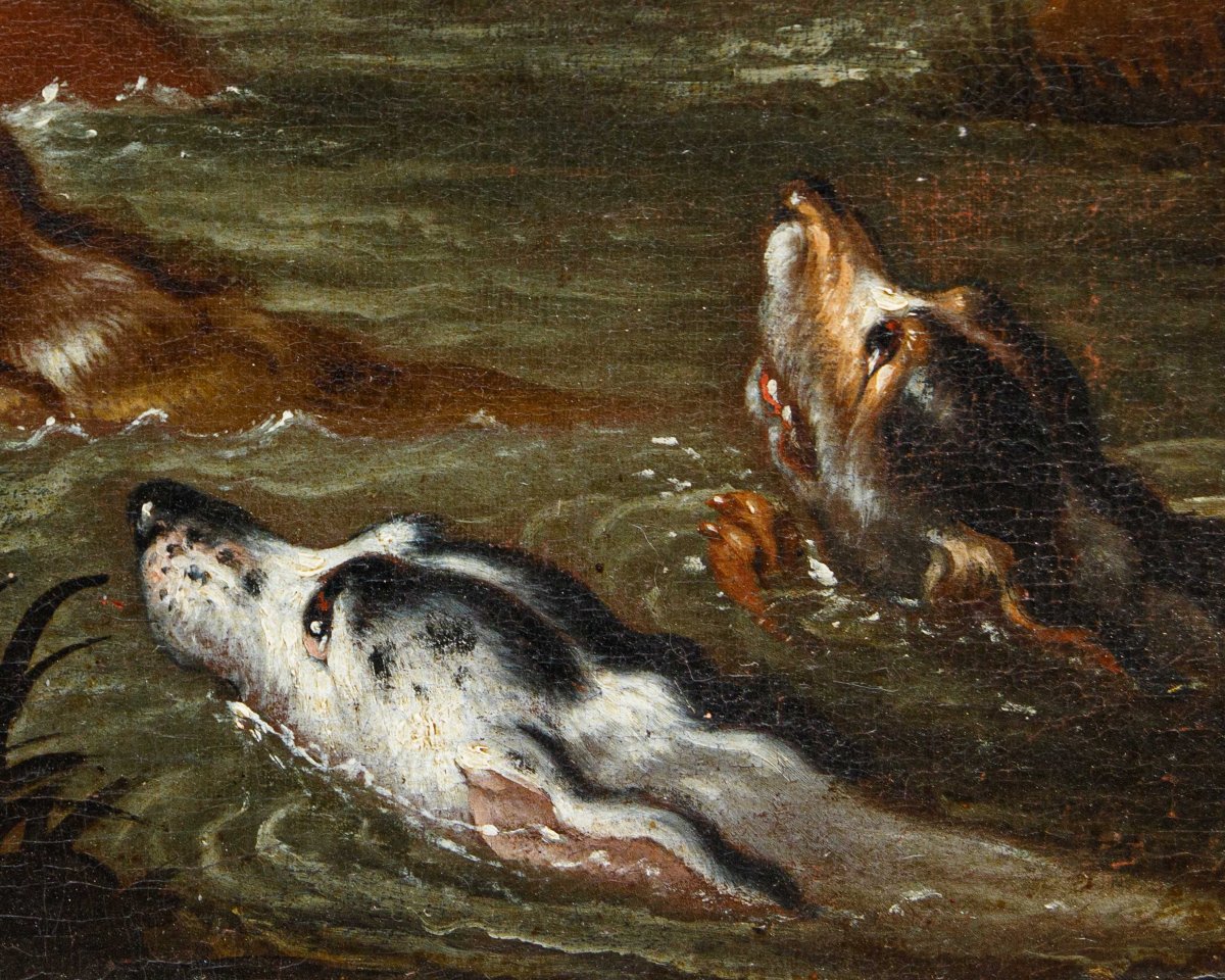 Le disciple de Paul de Vos (Hulst, 1592 - Anvers, 30 juin 1678), Chasse au cerf-photo-1