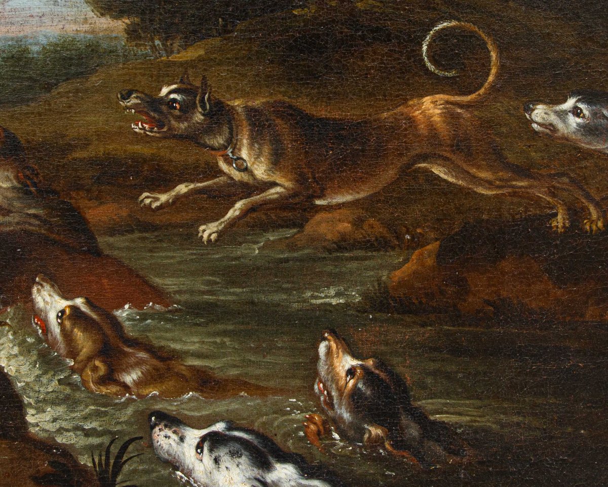 Le disciple de Paul de Vos (Hulst, 1592 - Anvers, 30 juin 1678), Chasse au cerf-photo-2