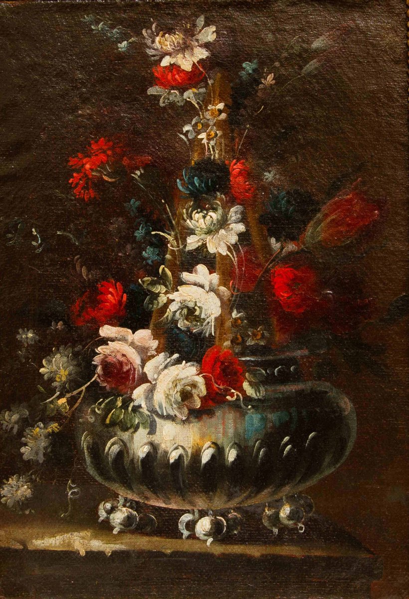 18th-century Neapolitan Painter, Vase With Flowers-photo-2