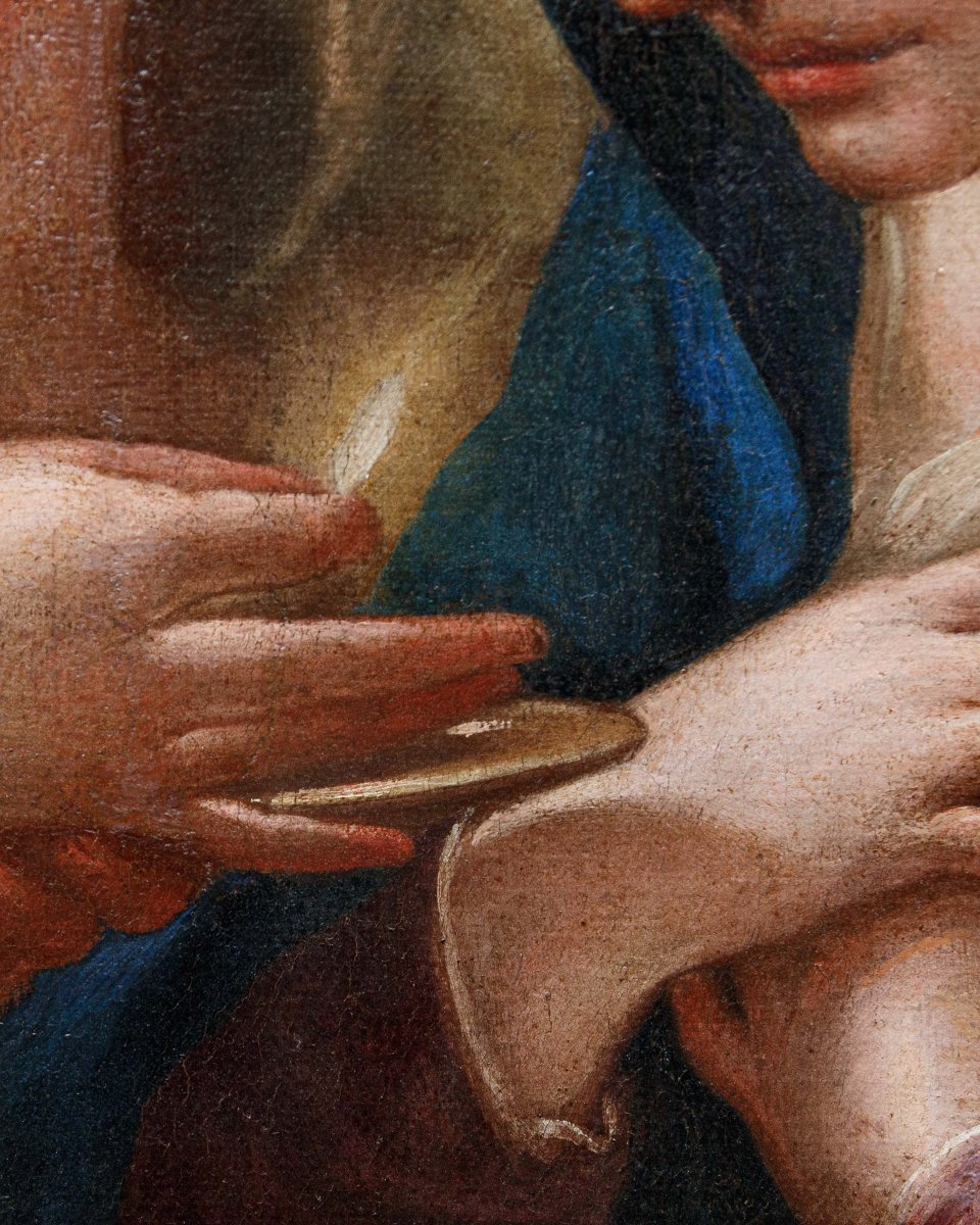 Francesco Bruno (1648 - 1726), La Vierge reçoit l’Eucharistie de saint Jean l’Évangéliste-photo-3