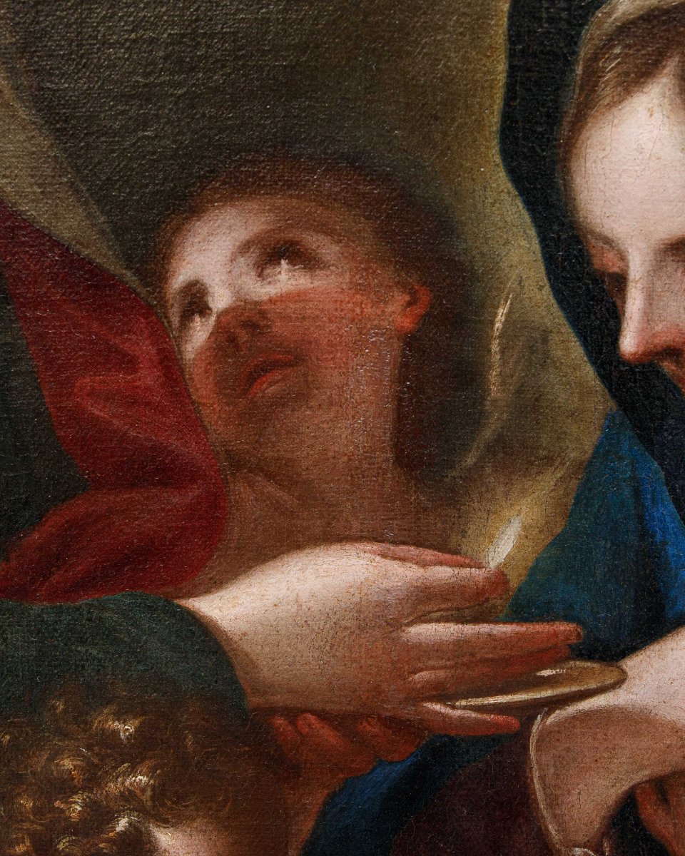 Francesco Bruno (1648 - 1726), La Vierge reçoit l’Eucharistie de saint Jean l’Évangéliste-photo-5