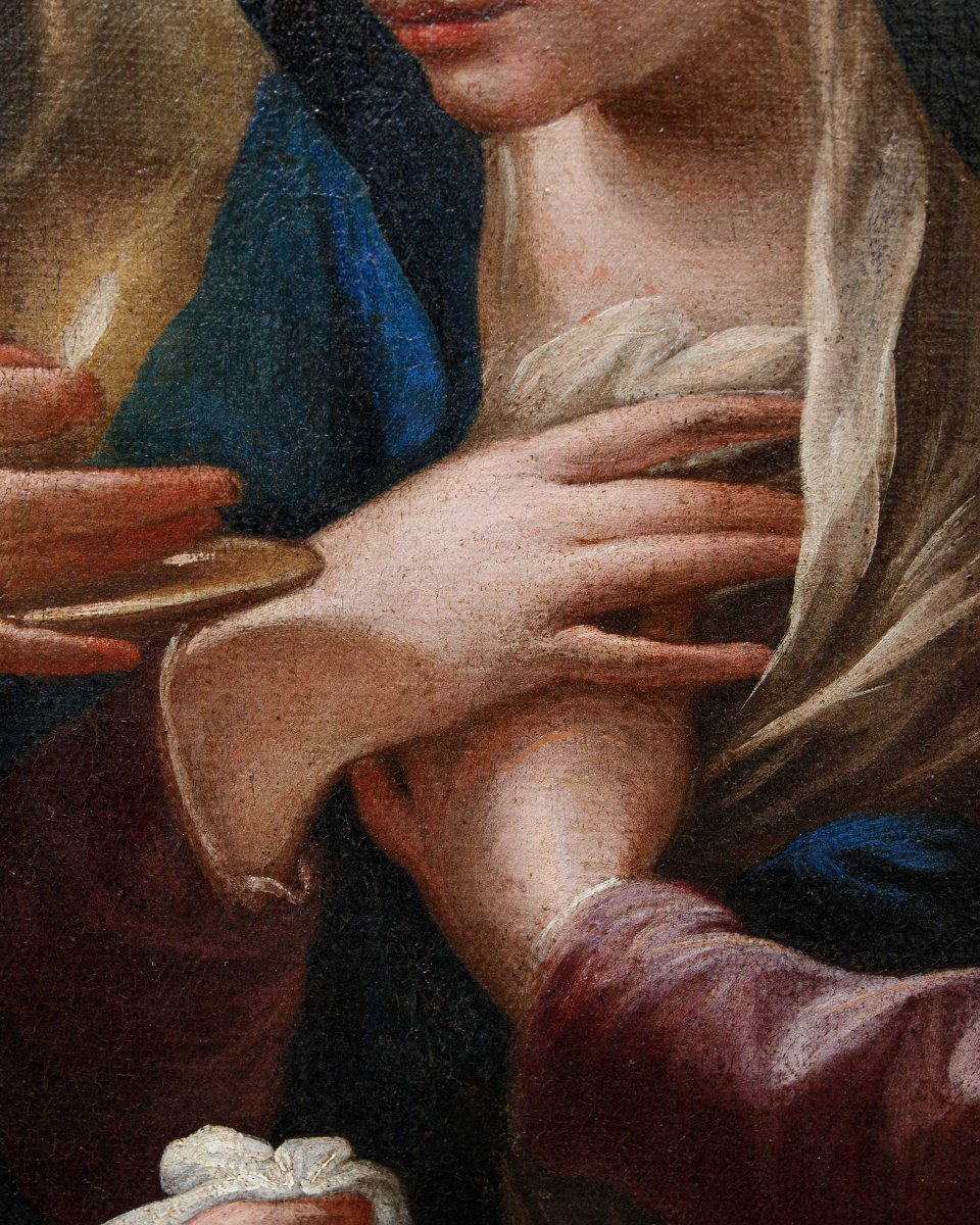 Francesco Bruno (1648 - 1726), La Vierge reçoit l’Eucharistie de saint Jean l’Évangéliste-photo-6