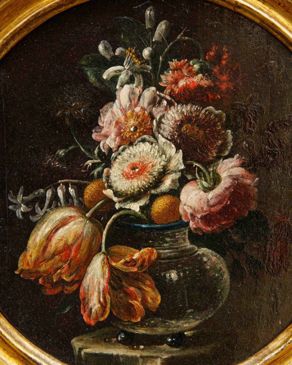 Nicola Casissa (? – Naples, 1731), Still Life With A Vase Of Flowers-photo-4
