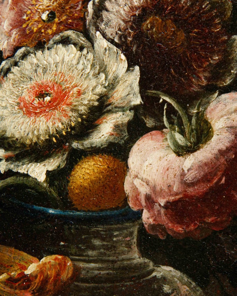 Nicola Casissa (? – Naples, 1731), Still Life With A Vase Of Flowers-photo-1