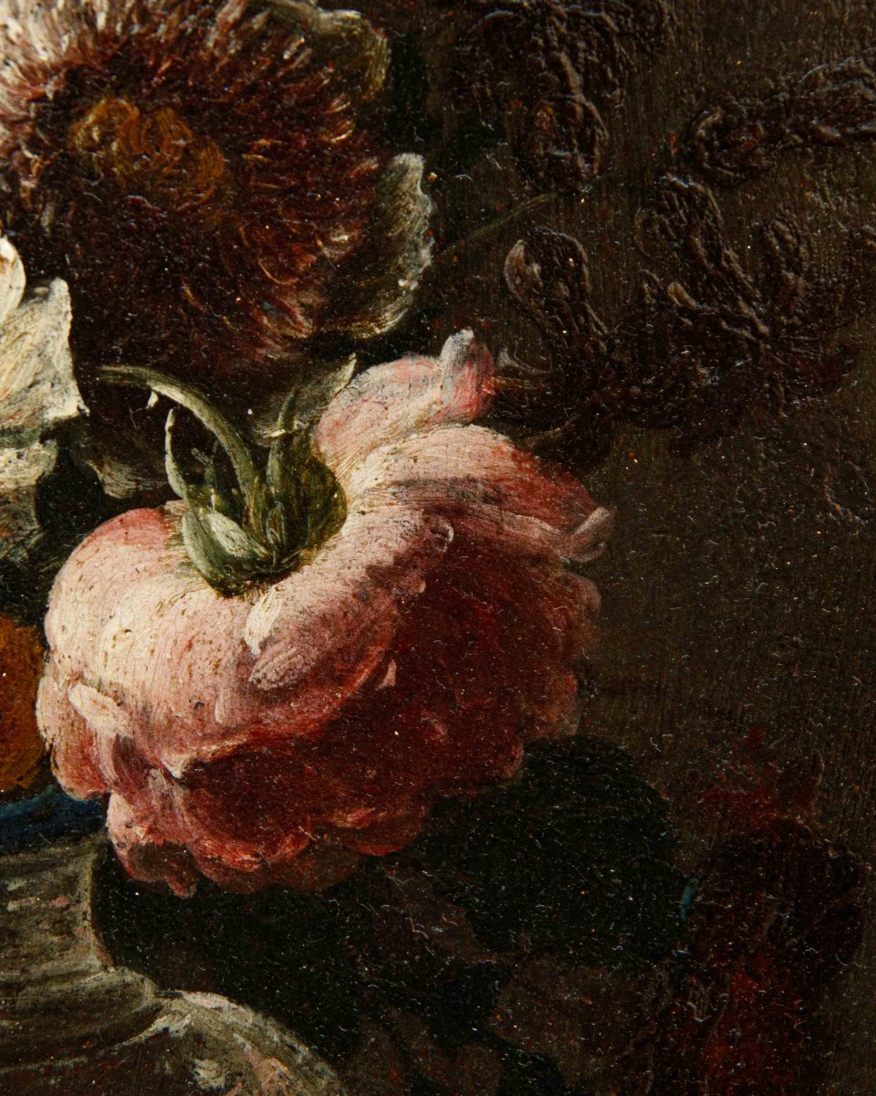 Nicola Casissa (? – Naples, 1731), Still Life With A Vase Of Flowers-photo-5