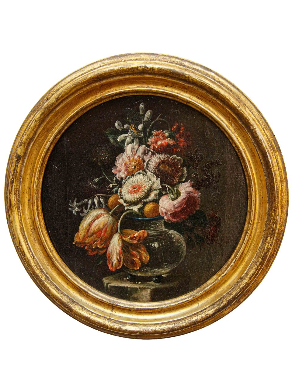 Nicola Casissa (? – Naples, 1731), Still Life With A Vase Of Flowers
