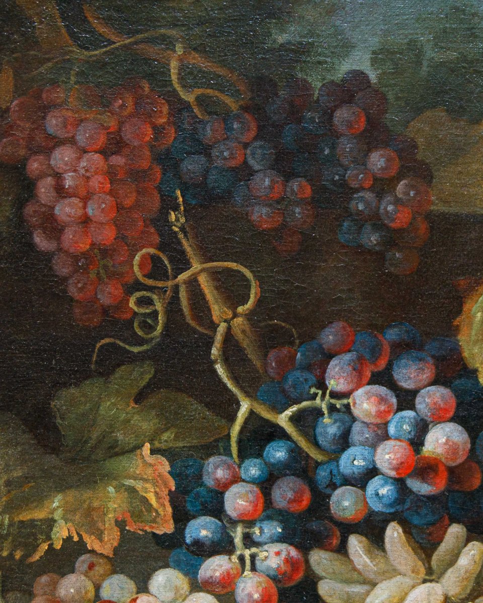 Maximilian Pfeiler (actif de 1683 -1721 environ), Nature morte avec des raisins blancs et noirs-photo-4