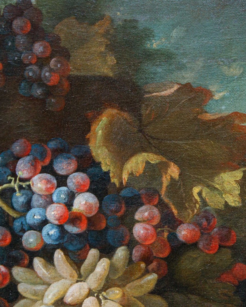 Maximilian Pfeiler (actif de 1683 -1721 environ), Nature morte avec des raisins blancs et noirs-photo-6