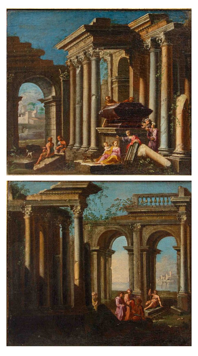 Alberto Carlieri (rome, 1672 – C. 1720), Capriccios With Figures-photo-2