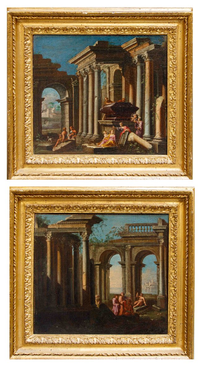 Alberto Carlieri (rome, 1672 – C. 1720), Capriccios With Figures