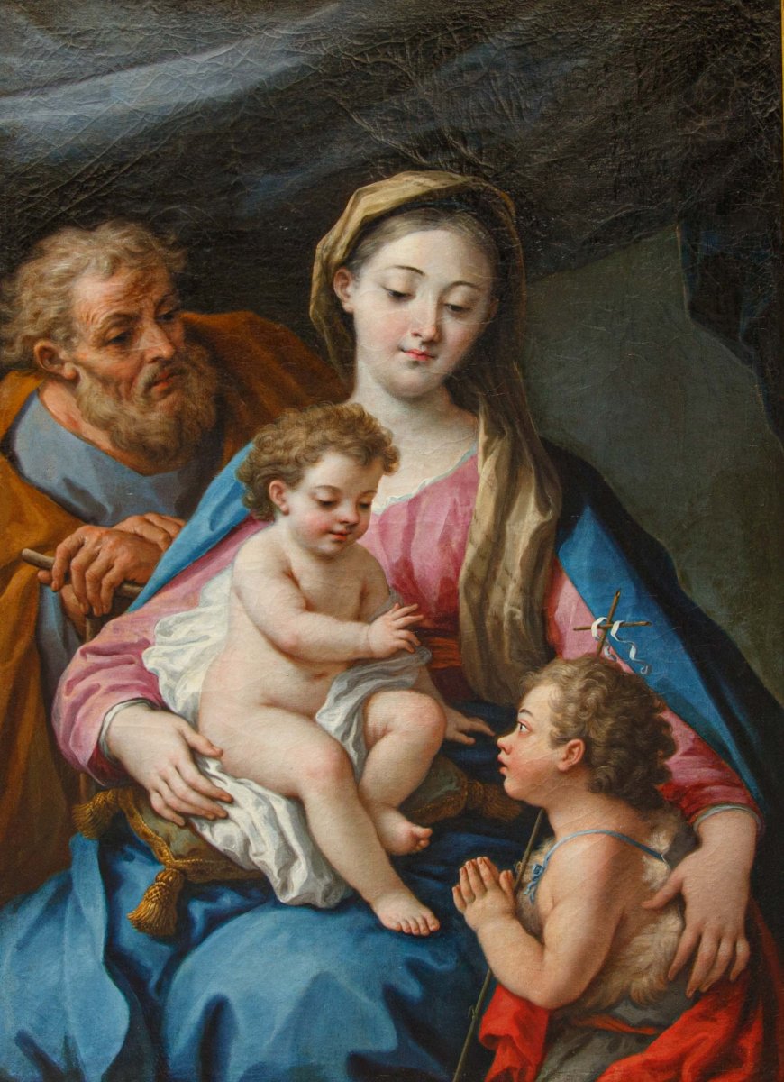 Paolo De Matteis (Piano Vetrale, 1662 - Naples, 1728), Sainte-Famille avec saint Jean-photo-2