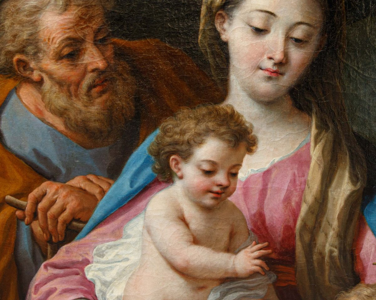 Paolo De Matteis (Piano Vetrale, 1662 - Naples, 1728), Sainte-Famille avec saint Jean-photo-4