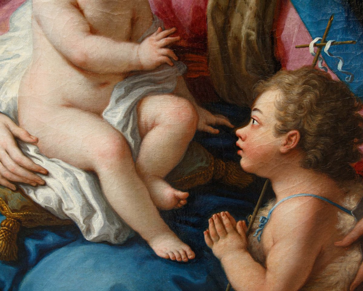Paolo De Matteis (Piano Vetrale, 1662 - Naples, 1728), Sainte-Famille avec saint Jean-photo-2