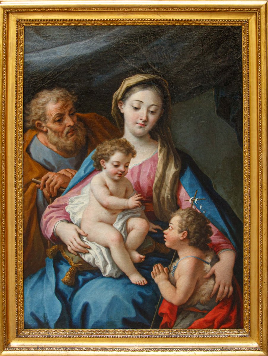 Paolo De Matteis (Piano Vetrale, 1662 - Naples, 1728), Sainte-Famille avec saint Jean