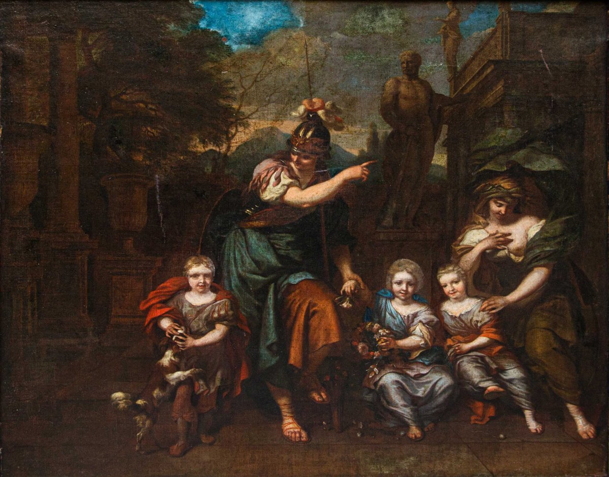 Barend Graat (Amsterdam, 1628 - 1708), L’éducation de trois enfants par Minerva et Cerere-photo-2